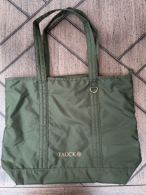 Tauck Green Nylon Travel Tote Weekender Carry On Overnight Bag Large